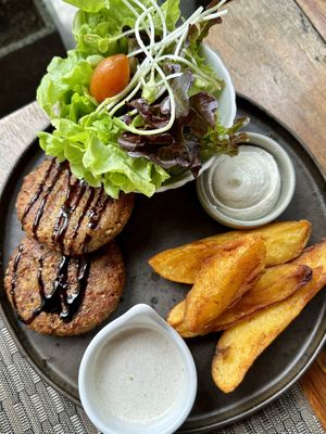 Quinoa steaks (200 THB)  at Goodsouls Kitchen in Chiang Mai