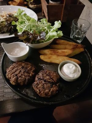 Mushroom steaks w/ chips (wedges) at Goodsouls Kitchen in Chiang Mai