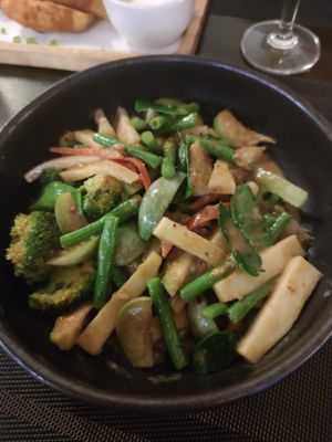 Red curry with vegetables at Goodsouls Kitchen in Chiang Mai