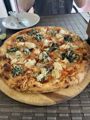 Pizza with mushroom cream!   at Goodsouls Kitchen in Chiang Mai