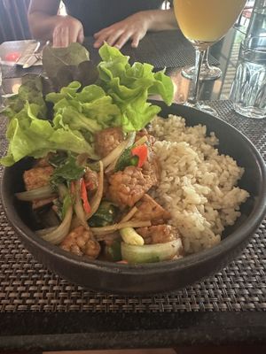 Tempeh with Ginger and Rice  #Veganuary at Goodsouls Kitchen in Chiang Mai