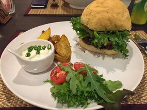 Mushroom Burger at Goodsouls Kitchen in Chiang Mai