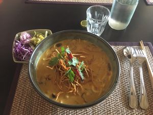 Khao Soi is a sure fire winner of dish. It tastes so unbelievably good.  at Goodsouls Kitchen in Chiang Mai
