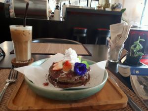 Black sesame pancakes at Goodsouls Kitchen in Chiang Mai