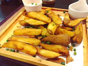 Country fries (made with curry powder) at Goodsouls Kitchen in Chiang Mai