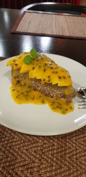 Mango passion fruit cake at Goodsouls Kitchen in Chiang Mai