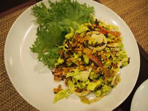 Delicious Burmese Tea Leaf Salad, best thing I had here!!  at Goodsouls Kitchen in Chiang Mai