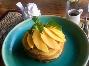 Pancakes with mango at Goodsouls Kitchen in Chiang Mai