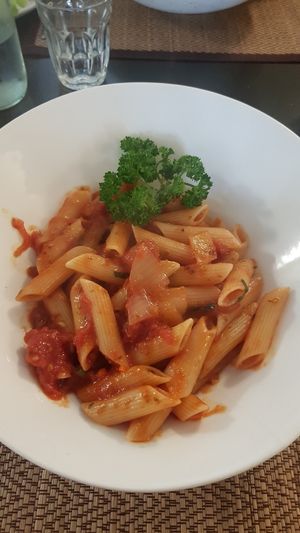 Tomato penne pasta at Goodsouls Kitchen in Chiang Mai