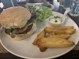 Beetroot and Chickpea Burger  at Goodsouls Kitchen in Chiang Mai