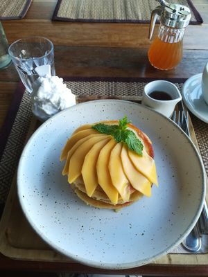 Amazing mango pancakes at Goodsouls Kitchen in Chiang Mai
