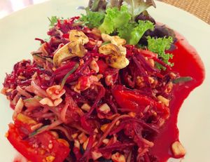Spicy Cucumber & Beetroot Salad at Goodsouls Kitchen in Chiang Mai