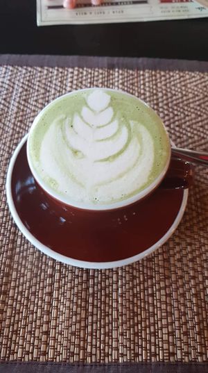 Matcha with almond milk at Goodsouls Kitchen in Chiang Mai