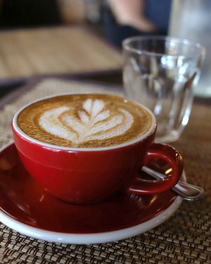 cappuchino with soymilk. very creamy and strong :) at Goodsouls Kitchen in Chiang Mai