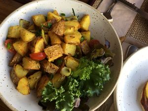 A giant plate of well-seasoned potatoes is always good. at Goodsouls Kitchen in Chiang Mai
