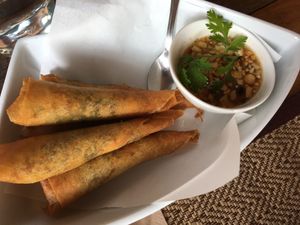Spring rolls - cool shape, average taste at Goodsouls Kitchen in Chiang Mai