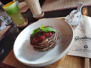 Black sesame pancakes at Goodsouls Kitchen in Chiang Mai