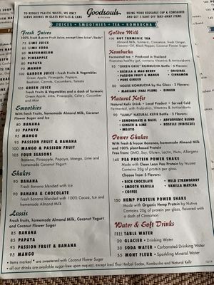 Drink menu 1/4/19 at Goodsouls Kitchen in Chiang Mai