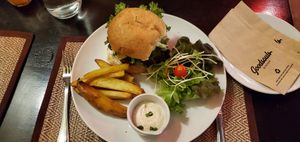 Mushroom cheese burger at Goodsouls Kitchen in Chiang Mai