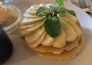 Vegan banana pancake with ice cream at Goodsouls Kitchen in Chiang Mai