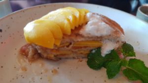 Banana Pancakes with mango at Goodsouls Kitchen in Chiang Mai