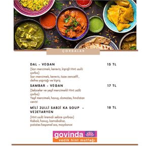 menu at Govinda Cafe - Mecidiyekoy in Istanbul