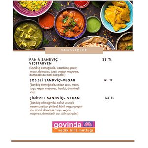 menu at Govinda Cafe - Mecidiyekoy in Istanbul