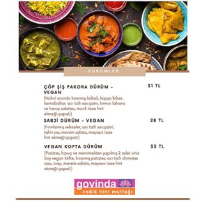 menu at Govinda Cafe - Mecidiyekoy in Istanbul