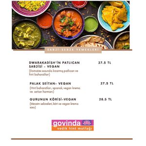 menu at Govinda Cafe - Mecidiyekoy in Istanbul
