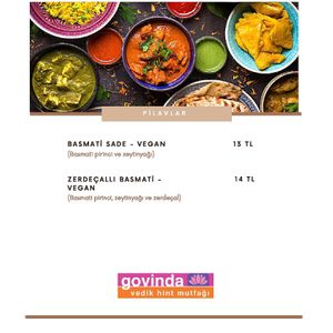 menu at Govinda Cafe - Mecidiyekoy in Istanbul