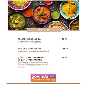 menu at Govinda Cafe - Mecidiyekoy in Istanbul