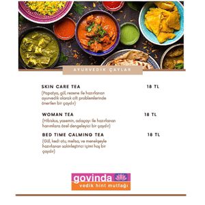 menu at Govinda Cafe - Mecidiyekoy in Istanbul