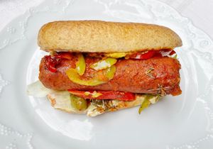 Vegan Hot Dog at Govinda Cafe - Mecidiyekoy in Istanbul