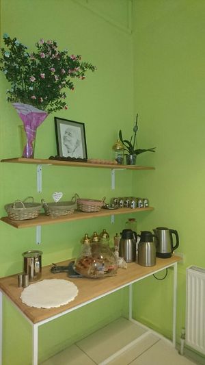 Where tea and sandwiches are served  at Govinda Cafe - Mecidiyekoy in Istanbul