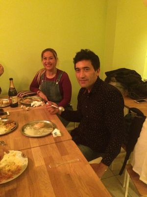 Happy faces  at Govinda Cafe - Mecidiyekoy in Istanbul