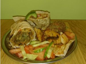 Vegetable rolls  at Govinda Cafe - Mecidiyekoy in Istanbul