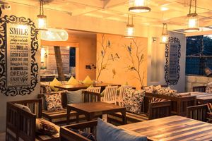 courtyard seating at Maia  in Bangalore