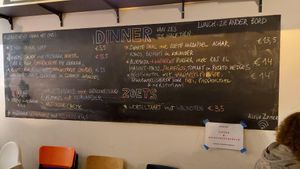 The menu for last night at Het Strand - The Strand in Leuven