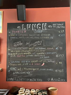 Example of the lunch menu  at Het Strand - The Strand in Leuven