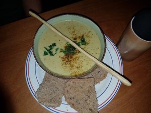 cauliflower soup, delicious! at Het Strand - The Strand in Leuven