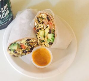 Tofu scramble wrap!  at Four Oaks Cafe and Juice Bar in Southampton