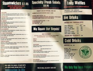 Menu at Bagels Etc in Seattle