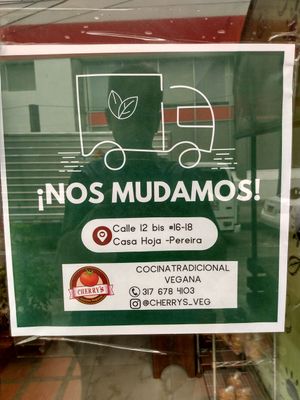 Moved to this address in May 2022 at Cherry's Cocina in Pereira
