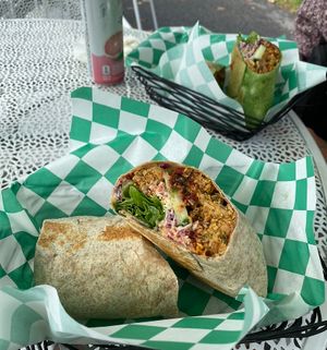 lentil loaf wrap at Grounded for Life Cafe in Clinton