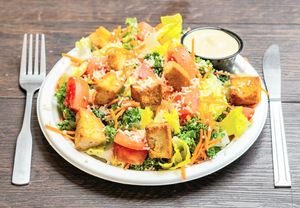 Caesar salad at Grounded for Life Cafe in Clinton