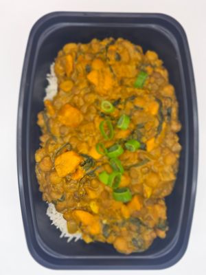 Sweet Potato Lentil Curry Meal Prep Menu Item at Grounded for Life Cafe in Clinton