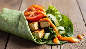 Cajun Tofu Wrap at Grounded for Life Cafe in Clinton