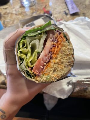 Chunky chickun wrap😄  at Grounded for Life Cafe in Clinton