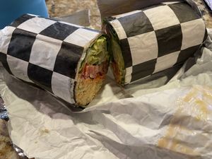 So filling I save one half for dinner 😄  at Grounded for Life Cafe in Clinton