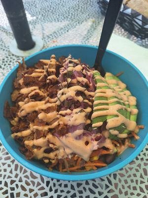 Seitan lovers bowl at Grounded for Life Cafe in Clinton